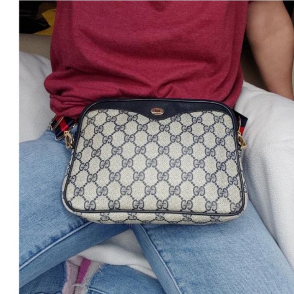 Authentic Vintage Gucci GG Monogram Supreme Clutch Fanny Bum Waist Belt Bag - Picture 3 of 12